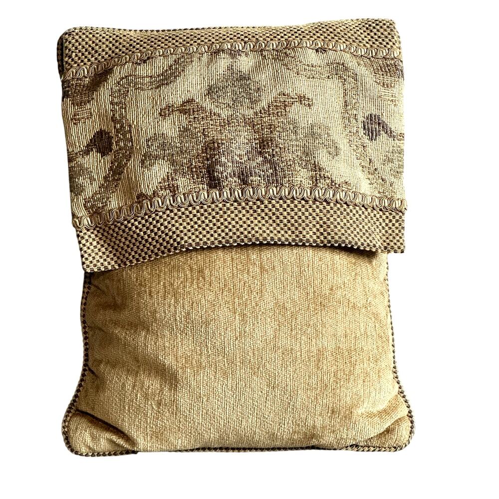 Tapestry Corded Envelope Design 17x12 Rectangular Tan Unique Accent/Throw Pillow